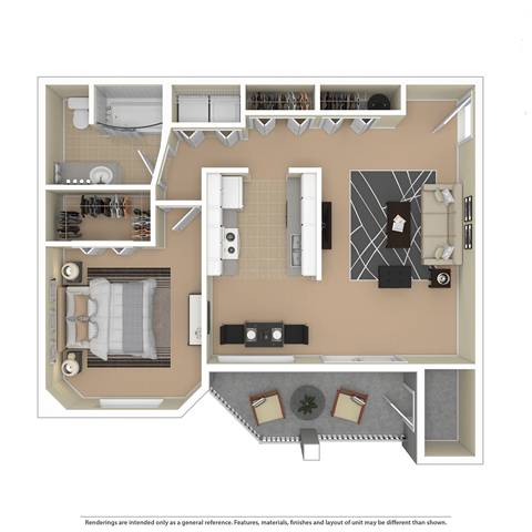 1 Bedroom floor plan Aloha Oregon Quatama Village Apartments 